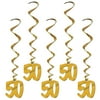 50th Anniversary Gold Metallic Whirls, 3', (10/Pkg)