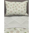 thumbnail image 3 of Dandelions Comforter & Sham Bedding Set, Floral Composition with Blowball Abstract Spring Season Illustration, 3 pcs Duvet Set Microfiber Filling Quilt, 5 Sizes, Beige Taupe Fern Green, by Ambesonne, 3 of 4