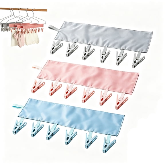 Travel Hangers Foldable Portable Clothes Hangers with Windproof Clips, Compact Drying Rack for Hotel Travel