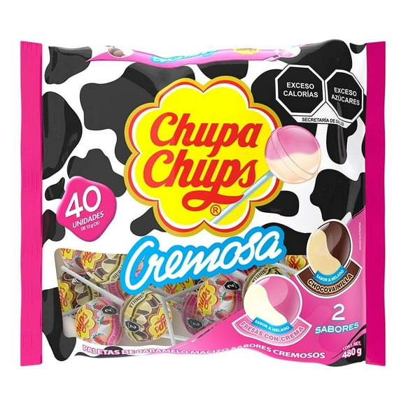 Paletas de caramelo Chupa Chups Cremosa sabor helado bolsa 40 pzas