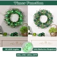 thumbnail image 6 of Lyacmy Lighted Shamrock Wreaths for Front Door St Patricks Day Decorations, 18inch Green Colored Wooden Door Wreaths for St. Patrick's Day Decor, 6 of 9