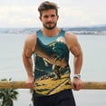 thumbnail image 6 of Logiee Cute Green Dinosaur Blue Sky Print Men's Workout Tank Top,Quick Dry Workout Tank Top,Gym Muscle Tee,Fitness Bodybuilding Sleeveless T Shirt-4X-Large, 6 of 7