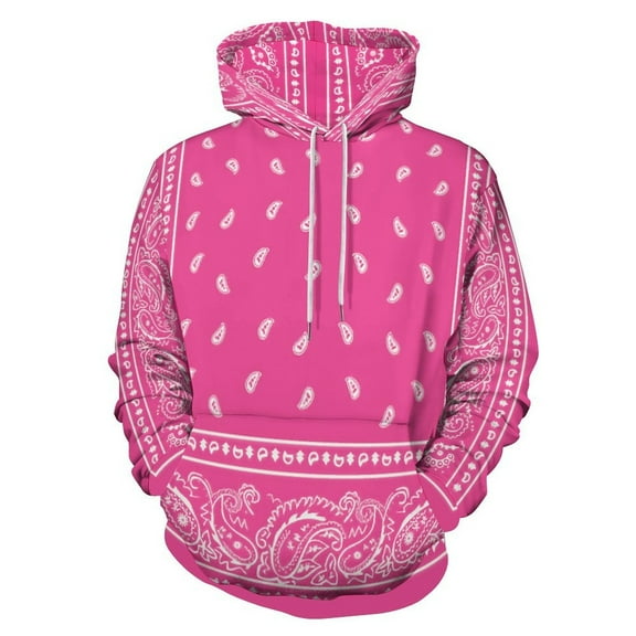 Bandana Pattern Men's Women Vintage 3D Hooded Sweatshirt - All-Season Loose Fit Streetwear