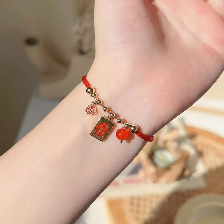 METAL BEAD BRACELET THIN GOLD RED METAL BEAD BRACELET THIN GOLD RED
