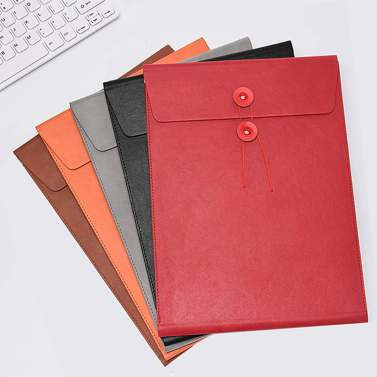 Leather Portfolio Document Organizer A5 Document Holder Paper