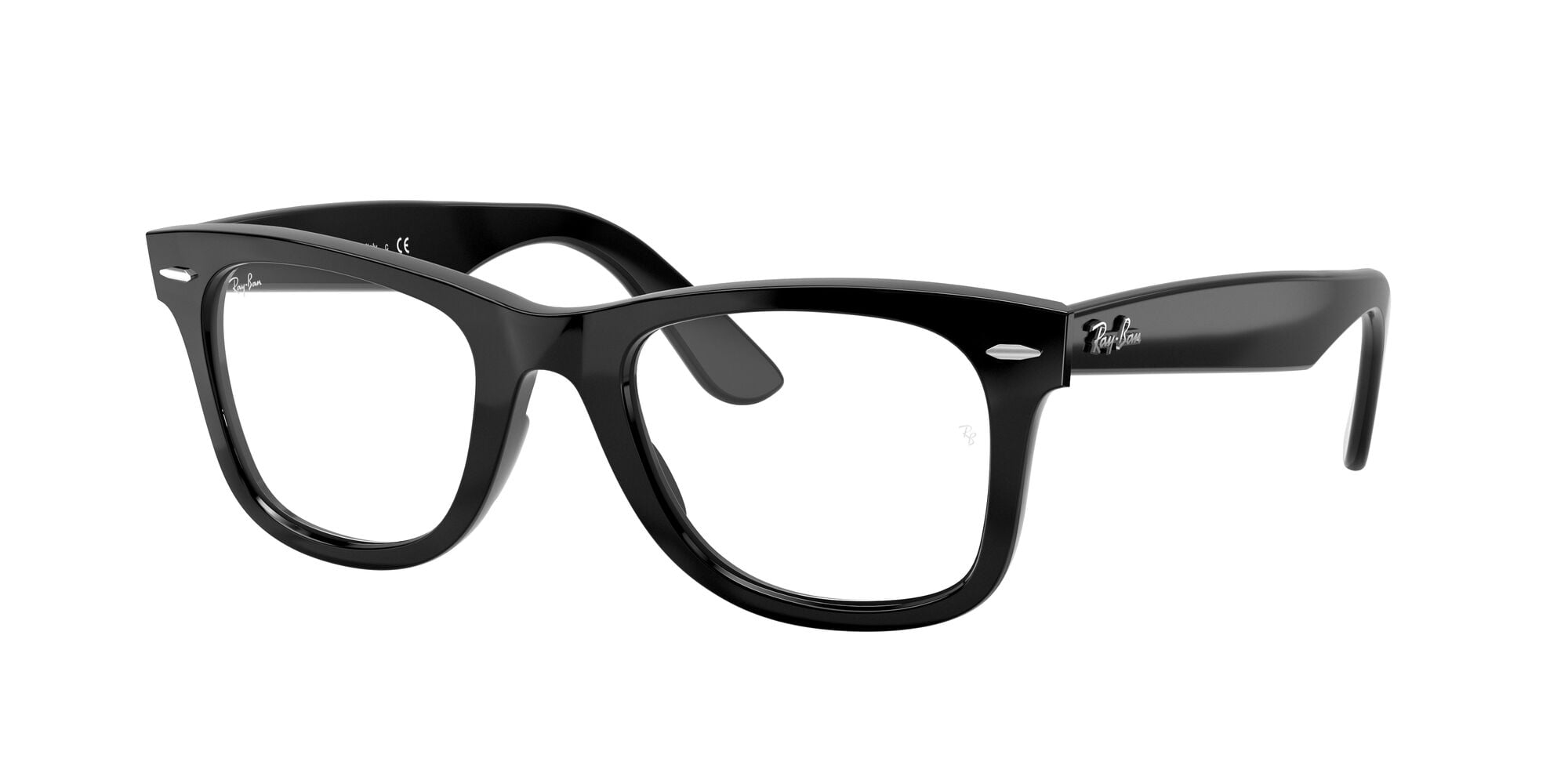 Ray-Ban Unisex Size 50 Square Wayfarer Ease Eyeglasses, Black/Demo Lens
