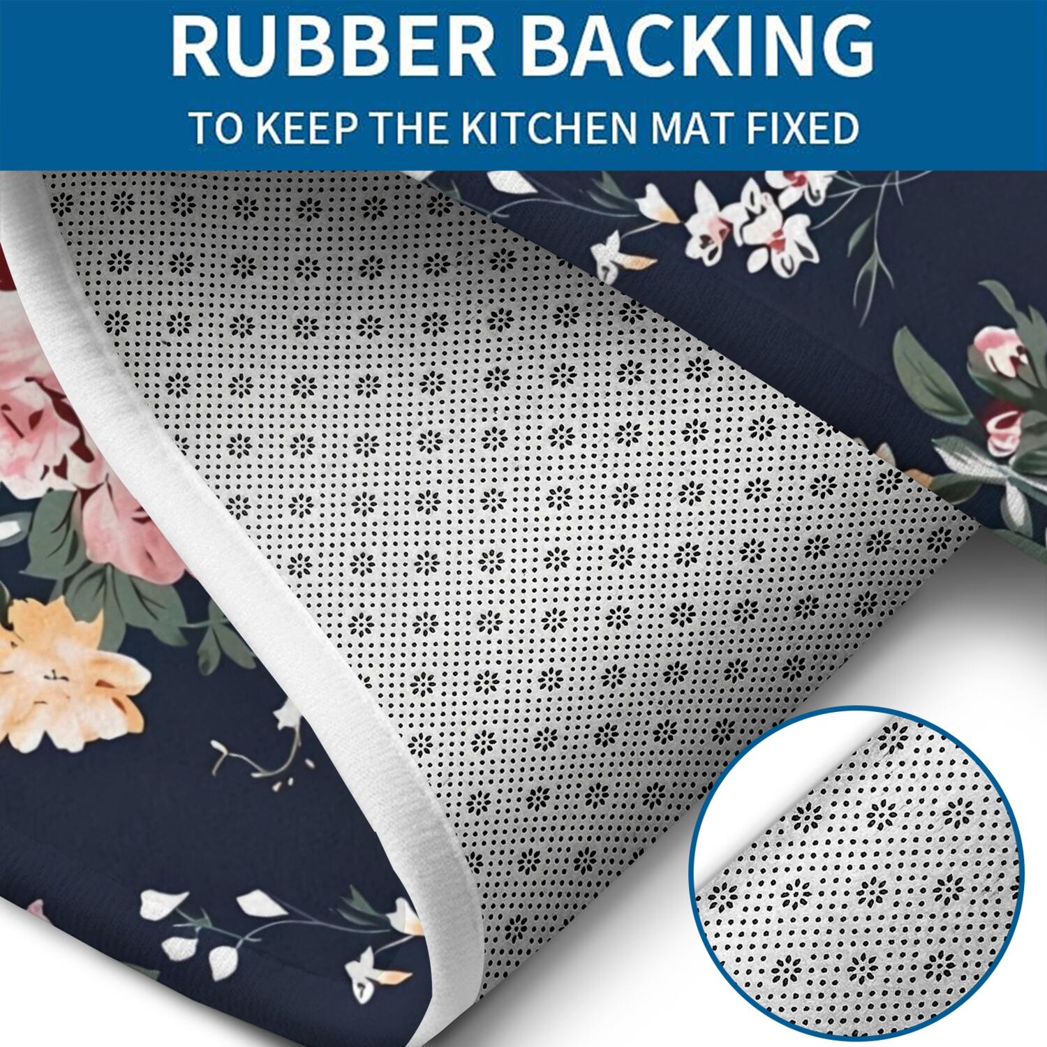 Pioneer Flower Floral Print Pattern Bathroom Rugs Sets 3 Piece,Toilet Cover Set,Absorbent Non Slip Bathroom Mats Sets with U-Shaped Contour Rug Toilet Rug Set