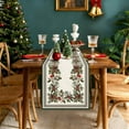 thumbnail image 4 of Christmas Pine Cone Table Runner 13x72 Inch,Holly Berry Leaves Xmas Winter Seasonal Holiday Tabletop Runner for Farmhouse Kitchen Dinning Indoor Outdoor Home Party Decoration, 4 of 7