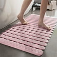 thumbnail image 1 of Alfombra antideslizante para baño, alfombra de piso para ducha, baño antideslizante, tapete de succión con cuadrícula impermeable para inodoro - Rosa, 1 of 6