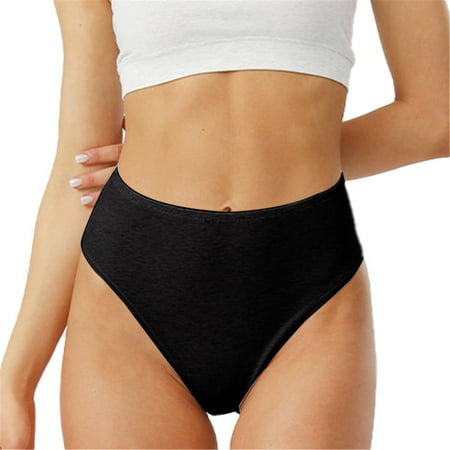 Women Underwear Brief Large Size Panties Female Cotton Half Hip High Waist Solid Color High Open Ladies Triangle Panties Clearance