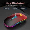 thumbnail image 3 of Mouse CC Store LED inalámbrico Bluetooth 5.1 y 2.4 GHz negro-rojo, 3 of 8