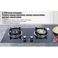 thumbnail image 5 of 2 Burner Home Countertop Gas Stove, Black Tempered Glass Built-in Natural Gas Stove with Anti-Tempering Protection, 2 Combustion Chambers, Knob Control, for Home, Restaurant Kitchens, 5 of 9