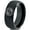 Black Dome Tungsten, variant on Tungsten Horoscope Cancer Band Ring 8mm Men Women Comfort Fit Gray Step Bevel Edge Brushed Polished Size 4