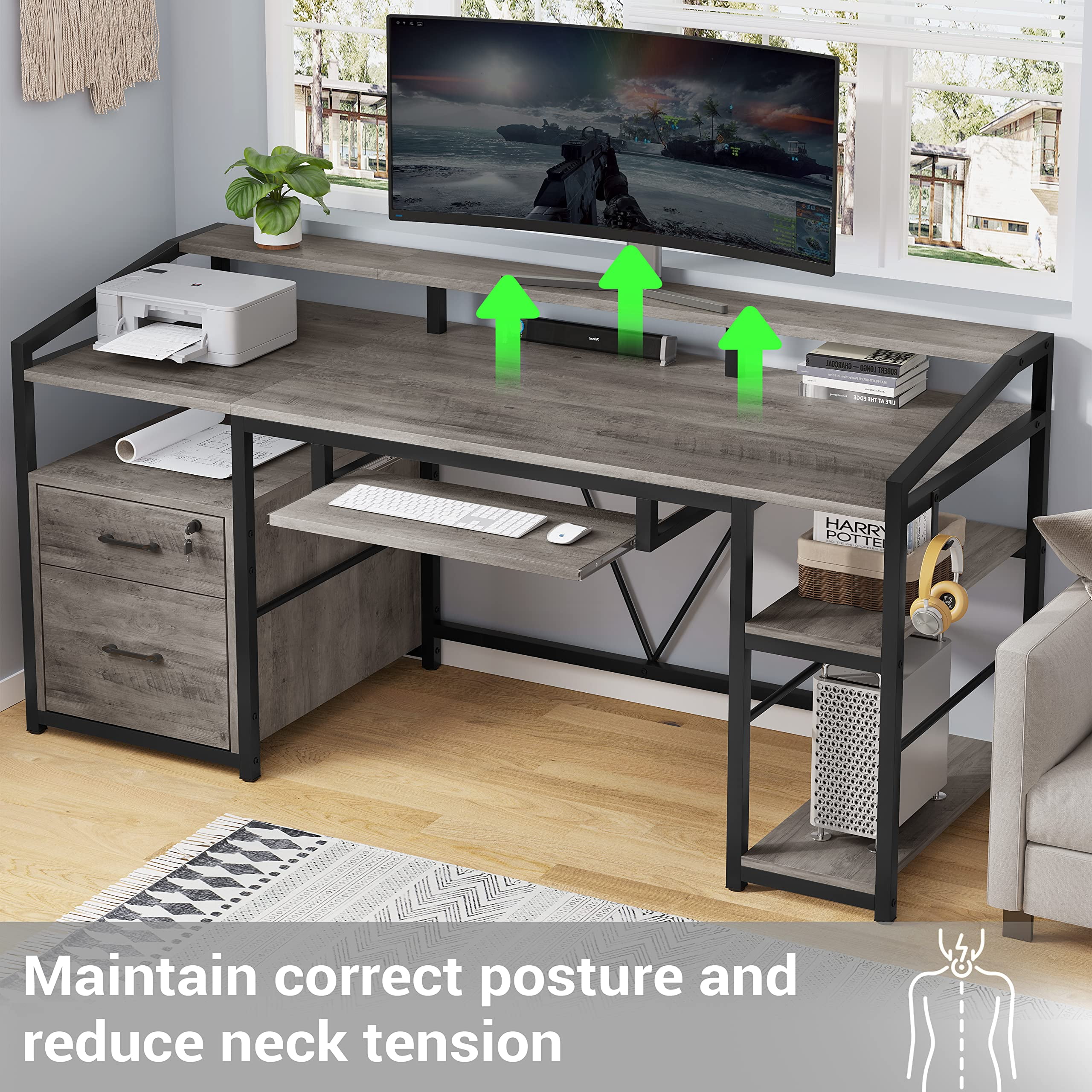 Computer desk with 2024 keyboard tray walmart
