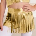 thumbnail image 6 of iiniim Girls Metallic Tassels Latin Dance Shorts Jazz Cha-cha Disco Party Performance Dancewear Gold 6, 6 of 7