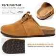 thumbnail image 4 of Ecetana Women's Suede Clogs & Mules Cork Footbed Slip On Leather Mules Indoor Outdoor Sandals, 4 of 6