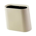 thumbnail image 4 of Esquirla Slim Trash Can Dustbin Garbage Can Rubbish Bin Waste Basket Simple Wastebasket Narrow Garbage Bin for Bedroom Kitchen Toilet Khaki, 4 of 8