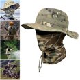 thumbnail image 1 of Camuflaje Pesca Ancho Ancha Balaclava Set Hombres Al Aire Libre Sunshade Boonie Taple (CP), 1 of 9