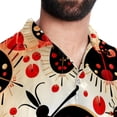 thumbnail image 5 of Seven Starred Ladybird Men's Short Sleeve Casual Printed Button Down Beach Shirt - Summer Hawaiian Top, 5 of 6