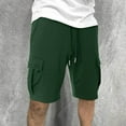 thumbnail image 2 of Linen Cargo Shorts for Men Athletic Gym Shorts Hiking Drawstring Shorts Workout Shorts with Pockets, 2 of 5