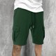 thumbnail image 3 of Pantalones Cortos de Carga de los Hombres con Cordón Sólido Cintura Deportivo Pantalones Cortos de Gimnasio con Bolsillos, Desgaste Casual de Toda la Temporada, 3 of 6