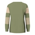 thumbnail image 4 of ATOYSOY Women's Casual Shirts Loose Raglan Tops Long Sleeve Tees Fall Winter Fashion Retro Crew Neck Sweatshirts Outwear Color Block Pullover Workout Green L, 4 of 5