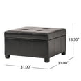thumbnail image 3 of Denton Espresso Bonded Leather Storage Ottoman, 3 of 7