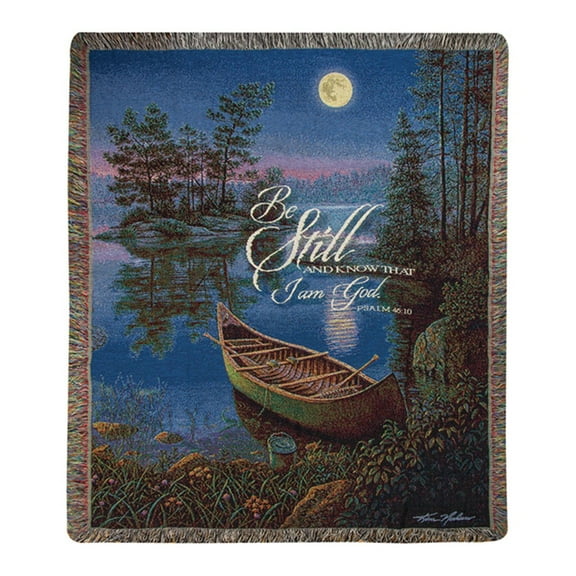Manual Woodworkers & Weavers ATMLBY 50 x 60 in. Moonlight Bay Norlien Woven Tapestry Throw