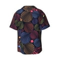 thumbnail image 5 of Uemuo Colorful Shells Pattern Cotton Linen Short Sleeve Shirts,Casual Lightweight Button Down Shirts,Vacation Beach Summer Tops-4X-Large, 5 of 7