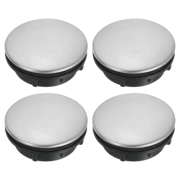 Uxcell 4 Pack Kitchen Sink Hole Cover, 1.42" Stainless Steel/Plastic Faucet Hole Cover, Silver/Black
