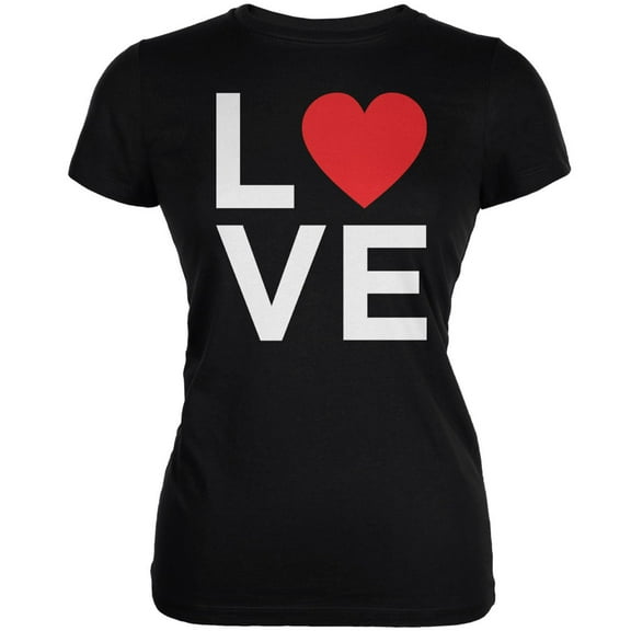 Old Glory Juniors Valentine's Day Love Stacked Heart Short Sleeve Graphic T Shirt