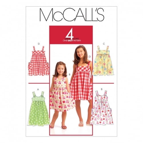 McCalls Childrens Easy Sewing Pattern 5613 Summer Pinafore Dresses