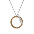 thumbnail image 2 of Delight Jewelry Acrylic 1 1/2" Ring with 4mm Goldtone Crystal Silvertone Balance Bar Charm Necklace, 23", 2 of 4