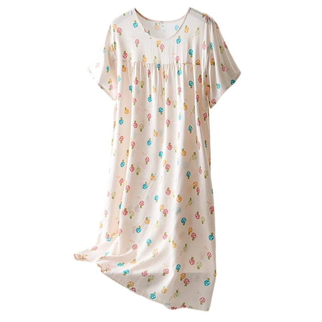 Robes de Nuit Femmes Femmes Robe de Sommeil Vêtements de Nuit Femmes Vêtements de Nuit Grande Taille Robes de Soirée Femmes Vêtements de Nuit Chemise de Nuit pour Femmes Vêtements de Nuit Chemise de Nuit pour Femmes Chemise de Pyjama à Manches Courtes Grande Nuit
