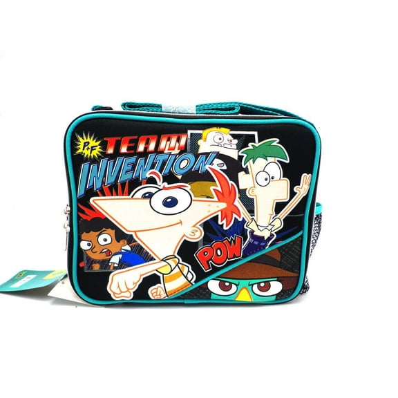 Lunch Bag - Phineas and Ferb - Black Pow Kit Case New 620363