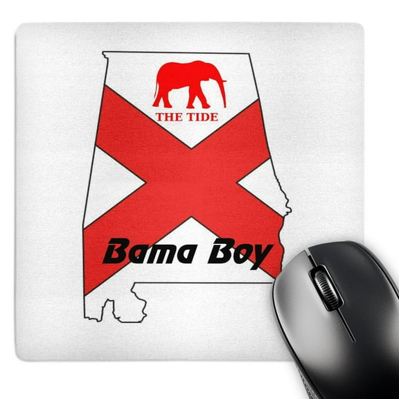 3dRose, Image of Outline Of Alabama With Flag And Words Bama Boy, MousePad