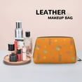 thumbnail image 6 of YFYANG Large Clutch Leather Makeup Bag, Orange Cartoon Bear Balloon Travel Toiletries Bag, Ladies Cosmetic Storage Bag, 6 of 8