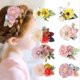 thumbnail image 1 of 8 Pcs Artificial Flower Hairclips for Girls with Leaves Fake Foral Hair Clips Baby Headwear Hair Accessories F Size, 1 of 4