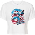 thumbnail image 3 of Marvel Captain America - Comic Book Stickers - Juniors Cropped Graphic T-Shirt, 3 of 5