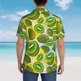 thumbnail image 6 of Bixox Men's Hawaiian Shirts Men's Watercolor Kiwi Fruits Summer Print Short-Sleeve Shirt-XX-Large, 6 of 8