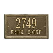 Personalized Whitehall Products Double Line 2-Line Standard Wall Plaque in Antique Brass