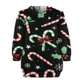 thumbnail image 3 of Sweat à Capuche de Noël pour Femmes avec Manches Longues et Imprimé Cartoon avec Poches, 3 of 5