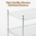 thumbnail image 5 of Lumiparty Heavy Duty 3-Tier Rolling Utility Cart, Commercial Grade Wire Rack Cart On Wheels for Kitchen Pantry Steel Frame with Handle & Shelves, Silver, 5 of 7