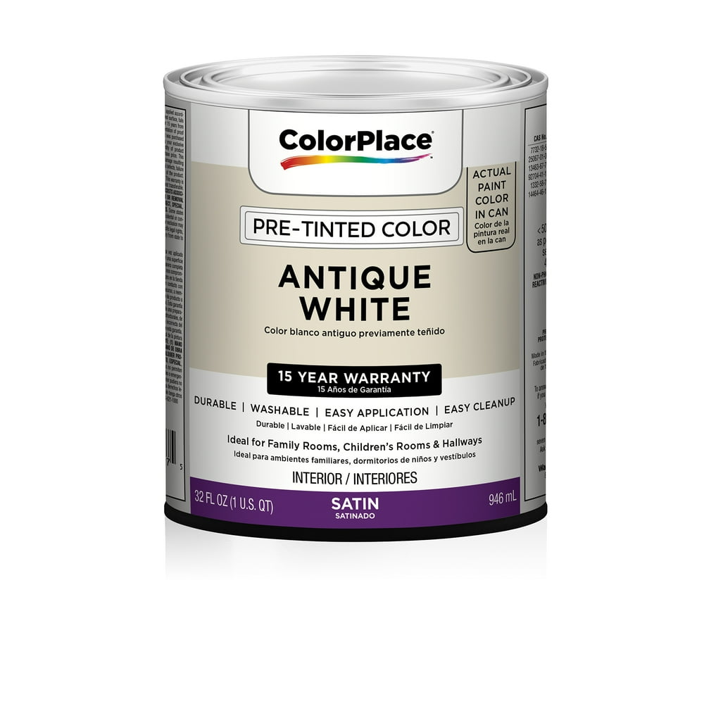 ColorPlace Interior Satin Antique White - 1 Quart - Walmart.com