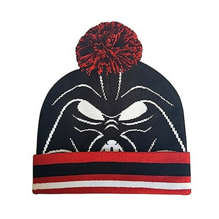 Star Wars Darth Vader Big Face Pom Knit Beanie (Best Hairstyle For Big Face)