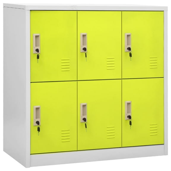 vidaXL Locker Cabinet Light Gray and Green 35.4"x17.7"x36.4" Steel