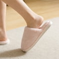 thumbnail image 2 of BERANMEY Women's Plush Fuzzy Slip-On Slippers House Slippers for Women with Solid Color Design Cozy Indoor Comfort Non-Slip Casual Home Shoes Unisex Slippers for Womens Mens, 2 of 8