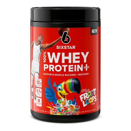 Six Star Pro Nutrition 100% Whey Protein Plus Powder, Kellogg's Froot Loops 1.8 lbs