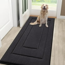 Buganda Door Mat for Inside, Absorbs Moisture and Low Profile Doormat Outdoor, Dirt Trapper Rugs for Entryway, 30"x48", Dark Grey