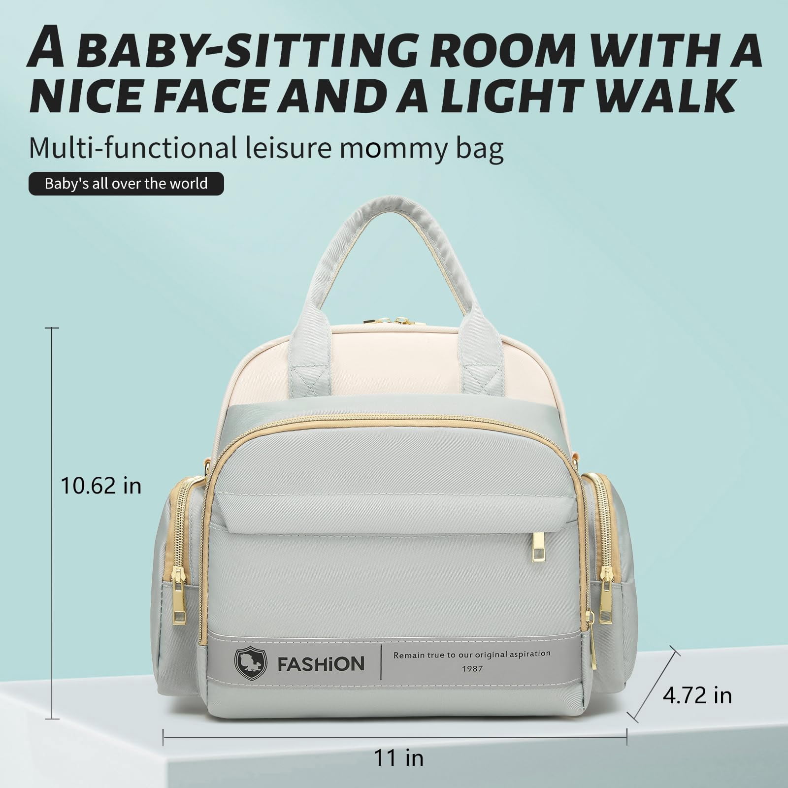 NCY Small Diaper Bag Tote Crossbody, Mini Diaper Bag Backpack Purse with 10 Pockets, Travel Baby Bag for boys & Girls, 2 Insulated Pockets, Pink